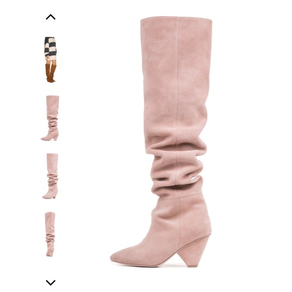blush thigh high boots